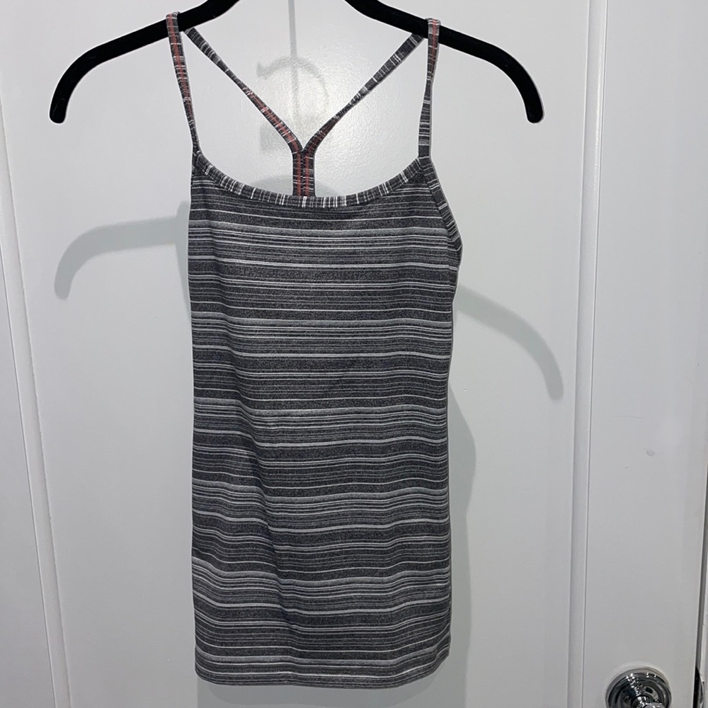 Lulu lemon grey striped tank top